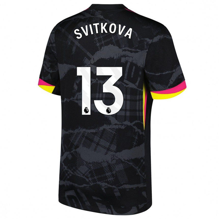 Kids Football Kateřina Svitková #13 Black Pink Third Jersey 2024/25 T-Shirt Canada