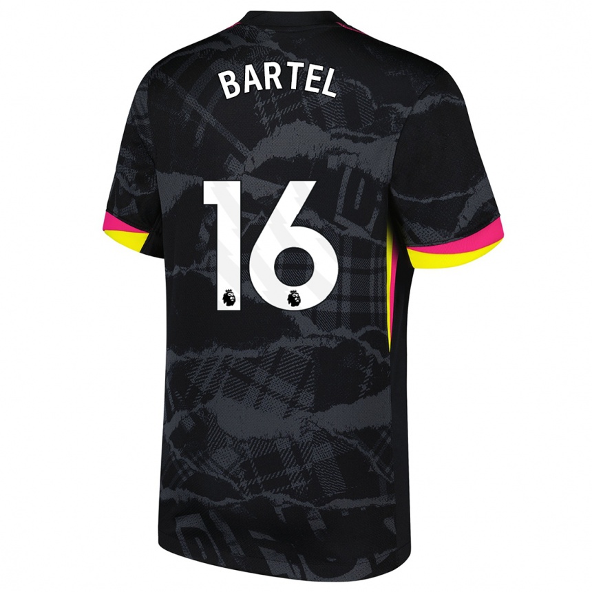 Kids Football Júlia Bartel #16 Black Pink Third Jersey 2024/25 T-Shirt Canada