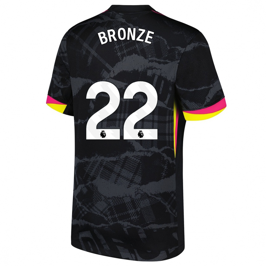 Kids Football Lucy Bronze #22 Black Pink Third Jersey 2024/25 T-Shirt Canada