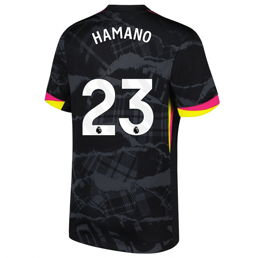 Kids Football Maika Hamano #23 Black Pink Third Jersey 2024/25 T-Shirt Canada