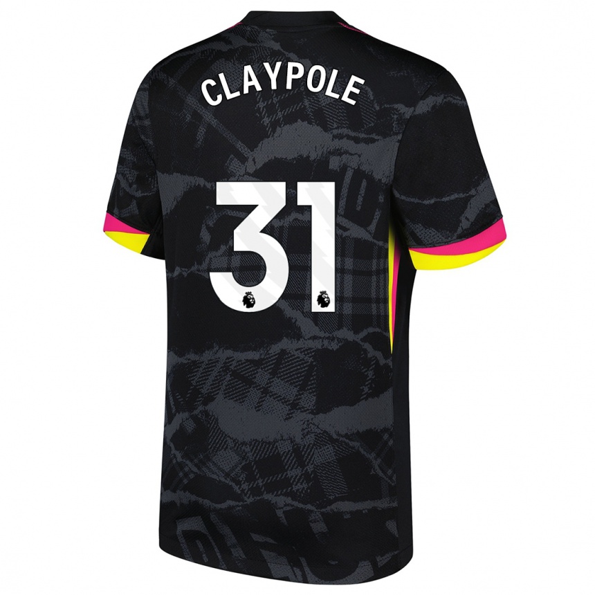 Kids Football Aimee Claypole #31 Black Pink Third Jersey 2024/25 T-Shirt Canada