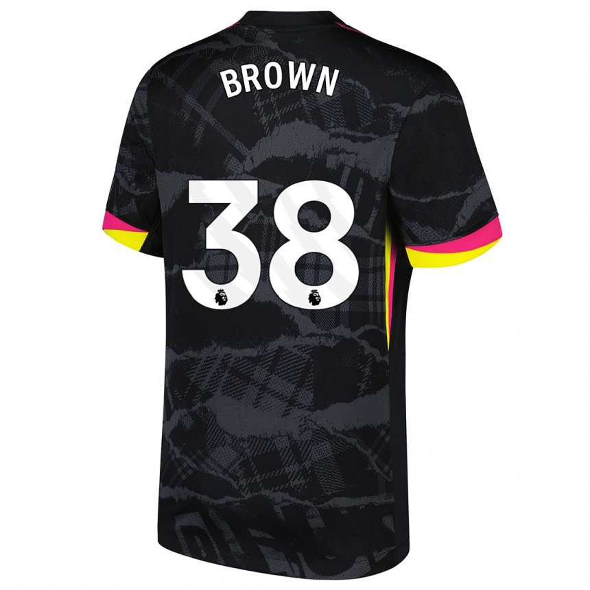 Kids Football Cerys Brown #38 Black Pink Third Jersey 2024/25 T-Shirt Canada