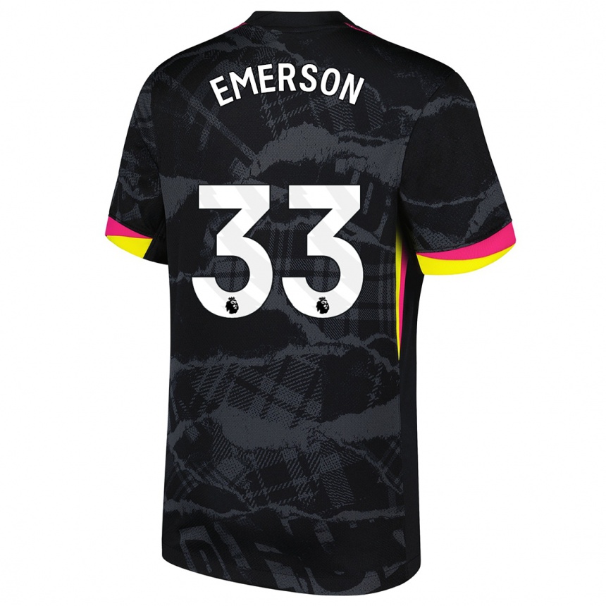 Kids Football Emerson #33 Black Pink Third Jersey 2024/25 T-Shirt Canada