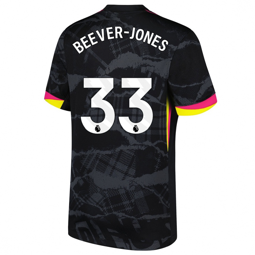 Kids Football Aggie Beever-Jones #33 Black Pink Third Jersey 2024/25 T-Shirt Canada