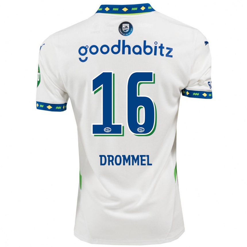 Kids Football Joël Drommel #16 White Dark Blue Third Jersey 2024/25 T-Shirt Canada