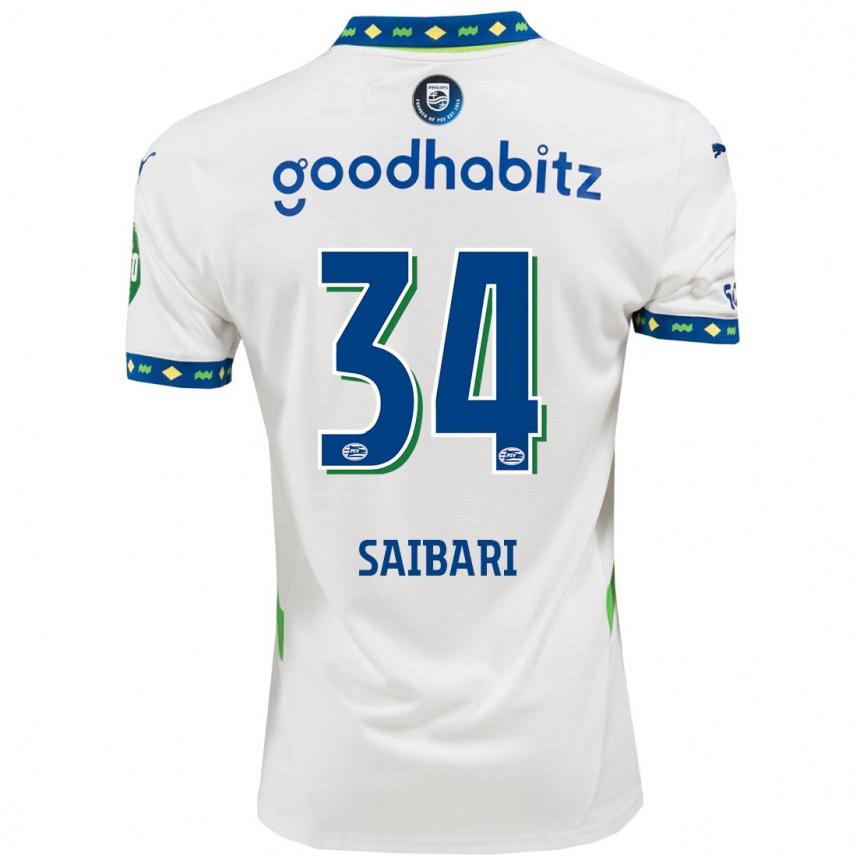 Kids Football Ismael Saibari #34 White Dark Blue Third Jersey 2024/25 T-Shirt Canada