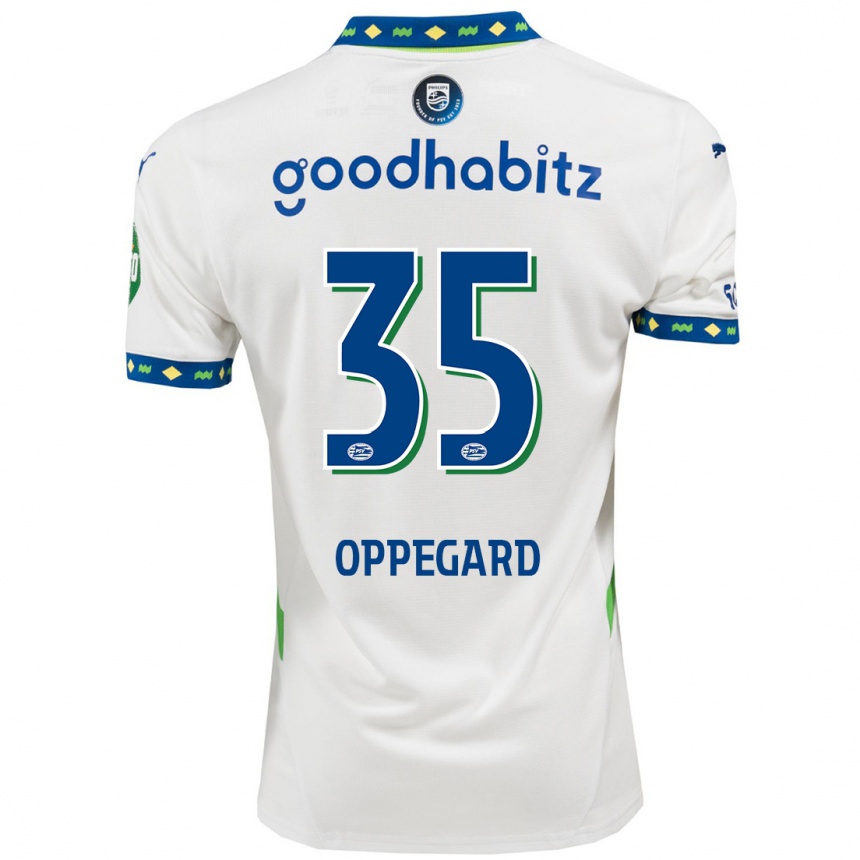 Kids Football Fredrik Oppegård #35 White Dark Blue Third Jersey 2024/25 T-Shirt Canada