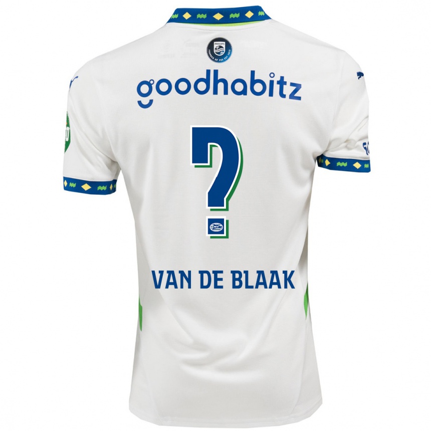 Enfant Football Maillot Emmanuel Van De Blaak #0 Blanc Bleu Foncé Troisieme 2024/25 Canada