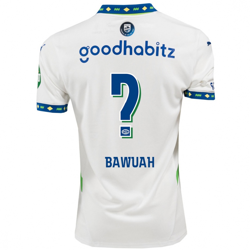 Kids Football Jordy Bawuah #0 White Dark Blue Third Jersey 2024/25 T-Shirt Canada