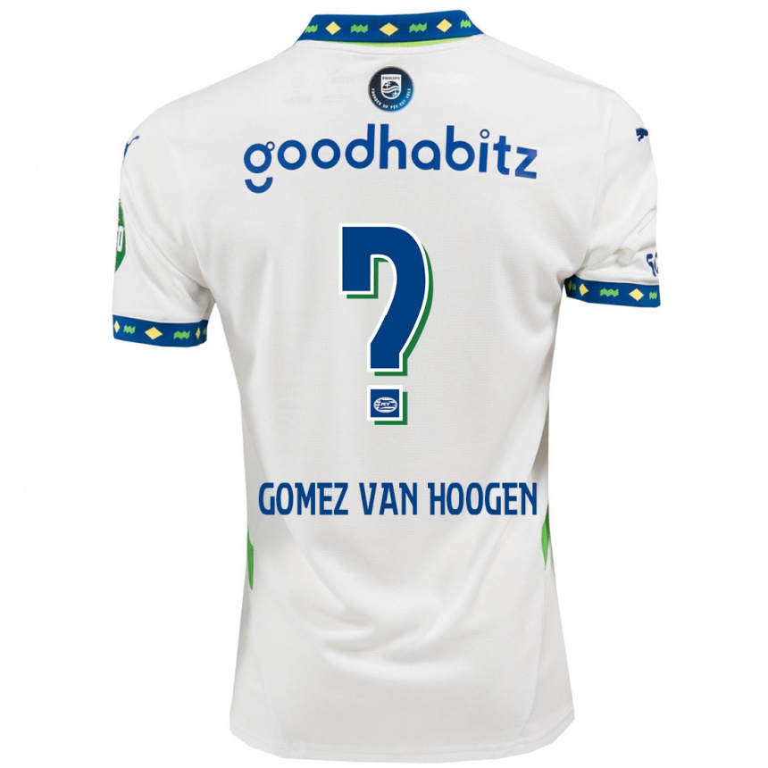 Enfant Football Maillot Samuel Gomez Van Hoogen #0 Blanc Bleu Foncé Troisieme 2024/25 Canada