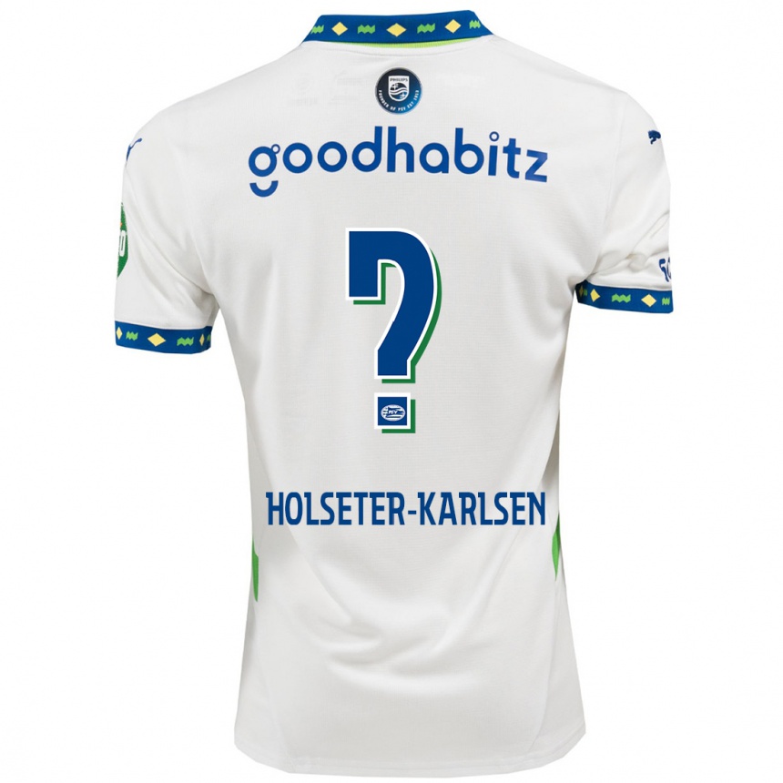 Enfant Football Maillot Philip Holseter-Karlsen #0 Blanc Bleu Foncé Troisieme 2024/25 Canada