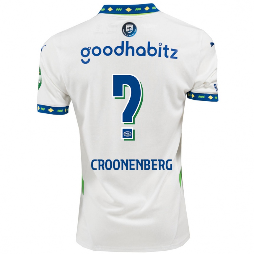 Enfant Football Maillot Luca Croonenberg #0 Blanc Bleu Foncé Troisieme 2024/25 Canada