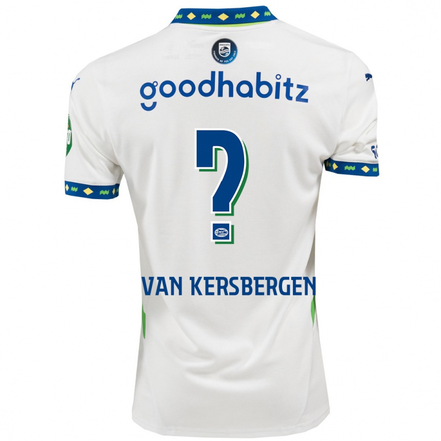 Enfant Football Maillot Sander Van Kersbergen #0 Blanc Bleu Foncé Troisieme 2024/25 Canada