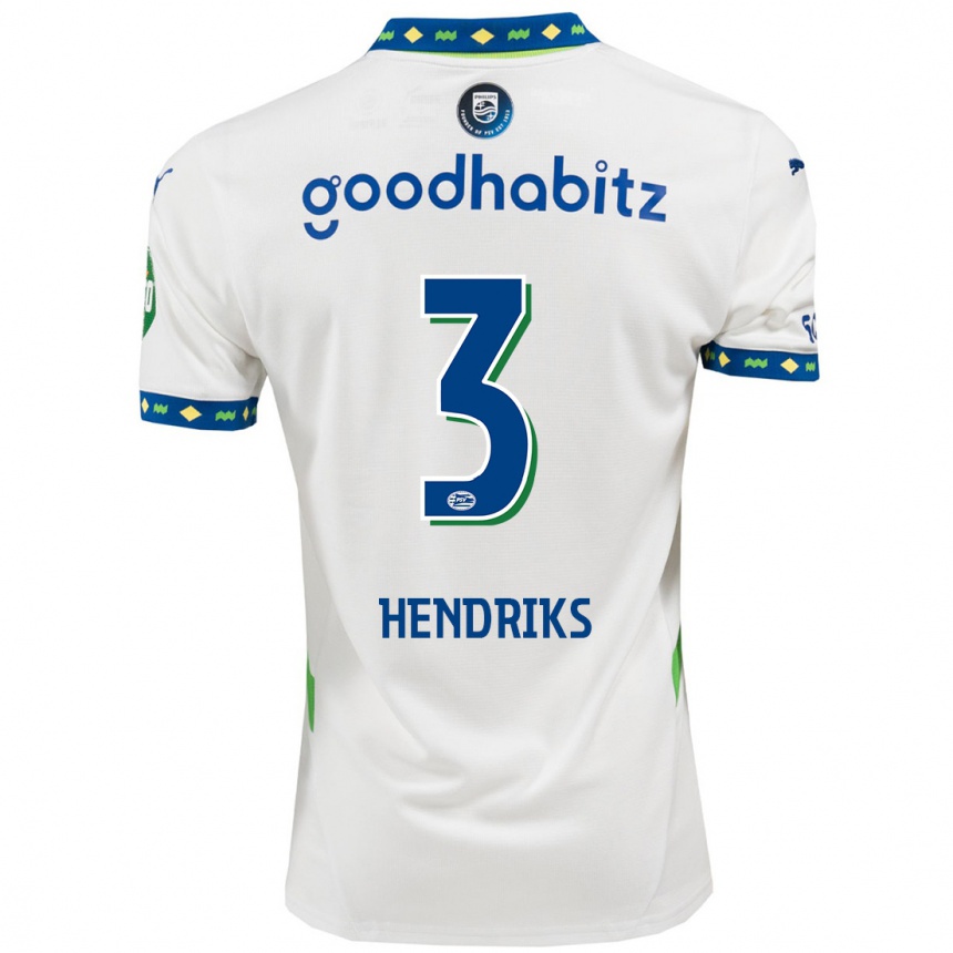 Enfant Football Maillot Gwyneth Hendriks #3 Blanc Bleu Foncé Troisieme 2024/25 Canada