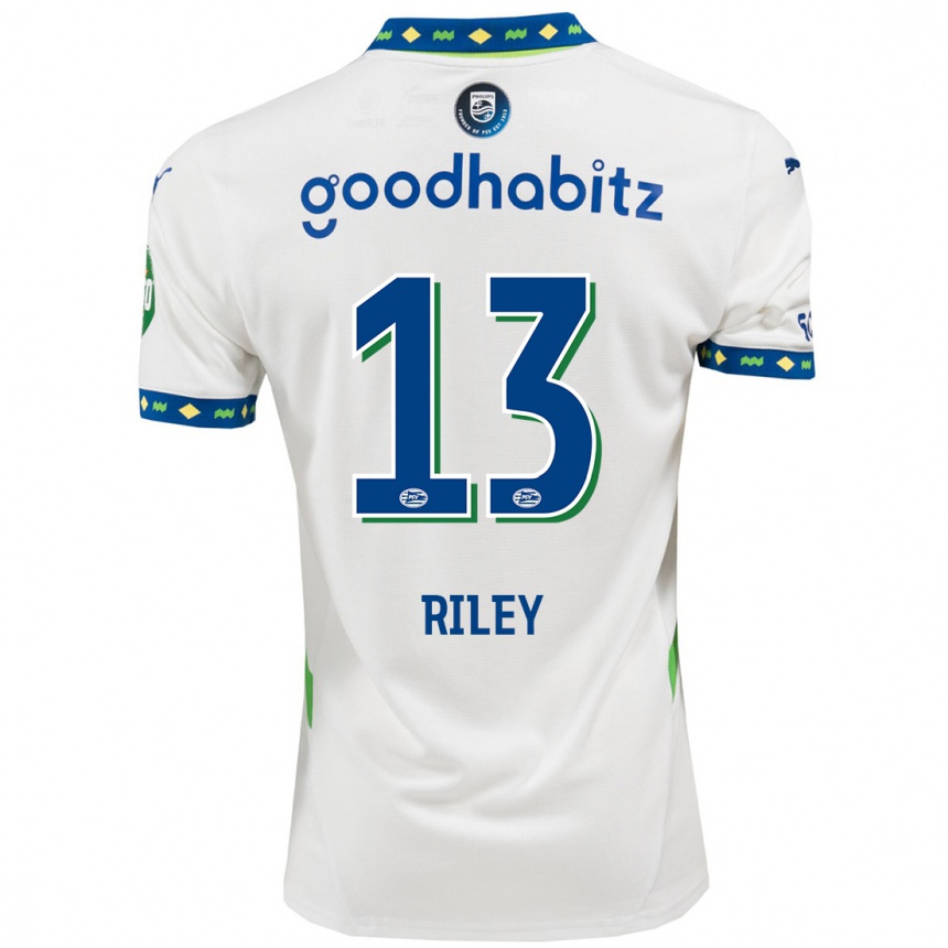 Enfant Football Maillot Indiah-Paige Riley #13 Blanc Bleu Foncé Troisieme 2024/25 Canada