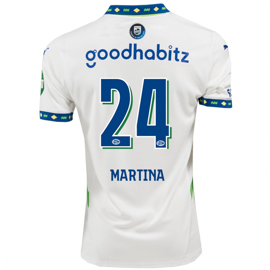 Enfant Football Maillot Shijona Martina #24 Blanc Bleu Foncé Troisieme 2024/25 Canada