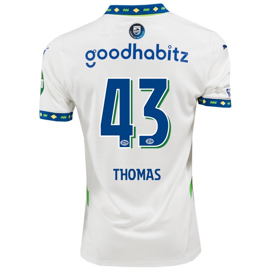 Kids Football Kealyn Thomas #43 White Dark Blue Third Jersey 2024/25 T-Shirt Canada