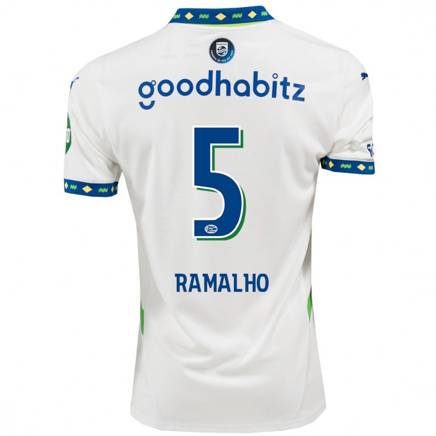 Kids Football André Ramalho #5 White Dark Blue Third Jersey 2024/25 T-Shirt Canada