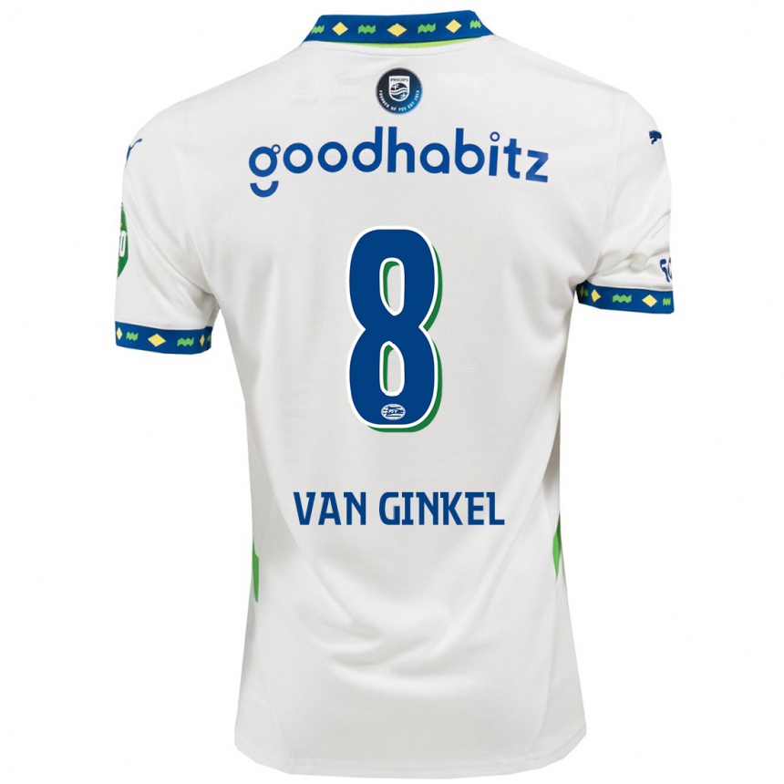 Enfant Football Maillot Marco Van Ginkel #8 Blanc Bleu Foncé Troisieme 2024/25 Canada