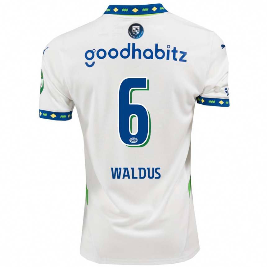 Kids Football Maruschka Waldus #6 White Dark Blue Third Jersey 2024/25 T-Shirt Canada