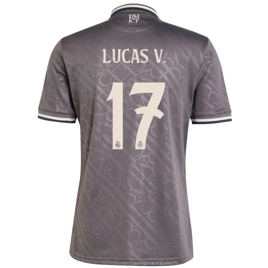 Kids Football Lucas Vazquez #17 Charcoal Third Jersey 2024/25 T-Shirt Canada