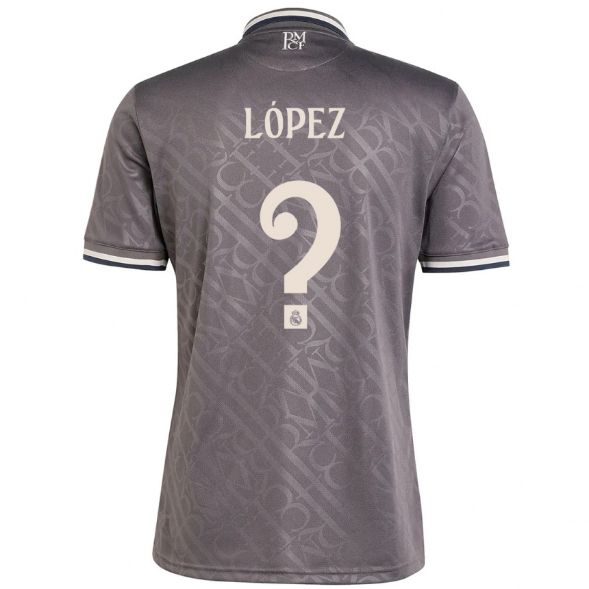 Kids Football Noel López #0 Charcoal Third Jersey 2024/25 T-Shirt Canada