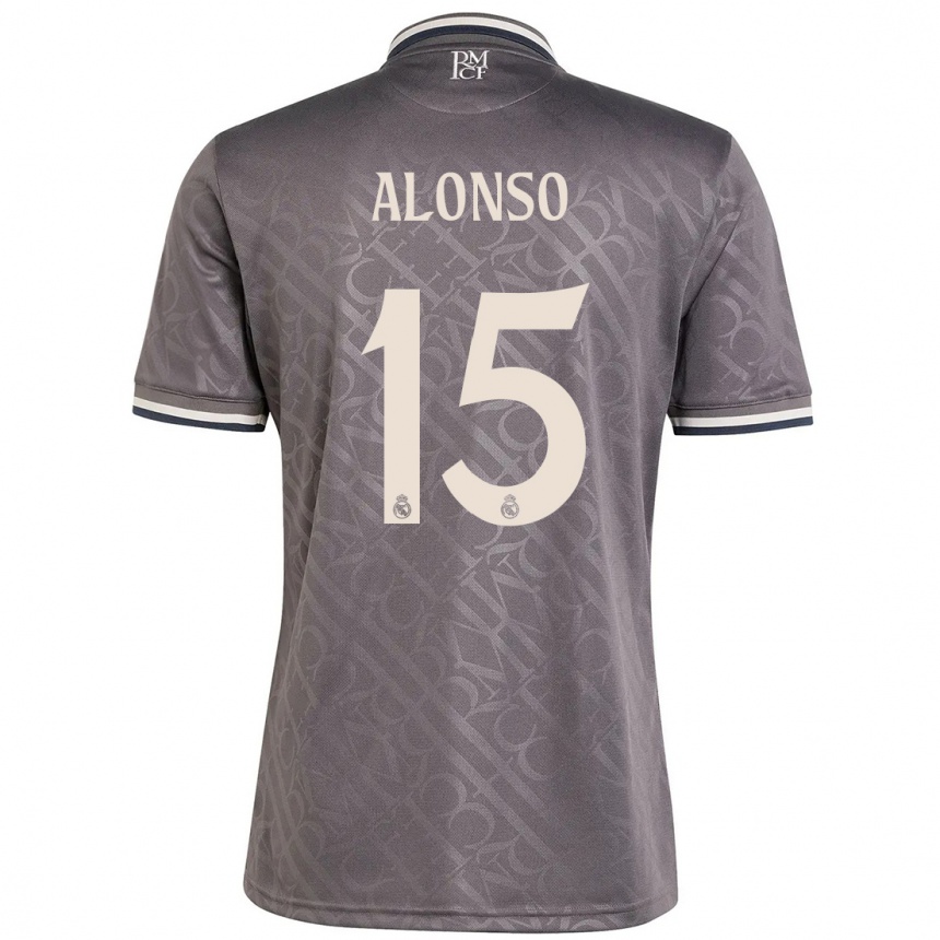 Kids Football Borja Alonso #15 Charcoal Third Jersey 2024/25 T-Shirt Canada