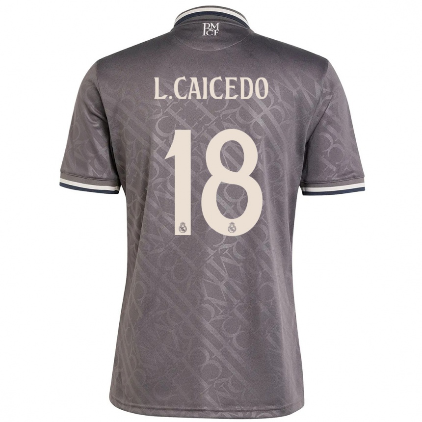 Kids Football Linda Caicedo #18 Charcoal Third Jersey 2024/25 T-Shirt Canada