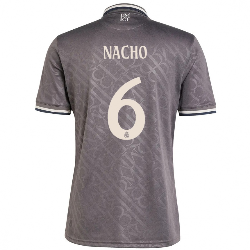 Kids Football Nacho Fernandez #6 Charcoal Third Jersey 2024/25 T-Shirt Canada