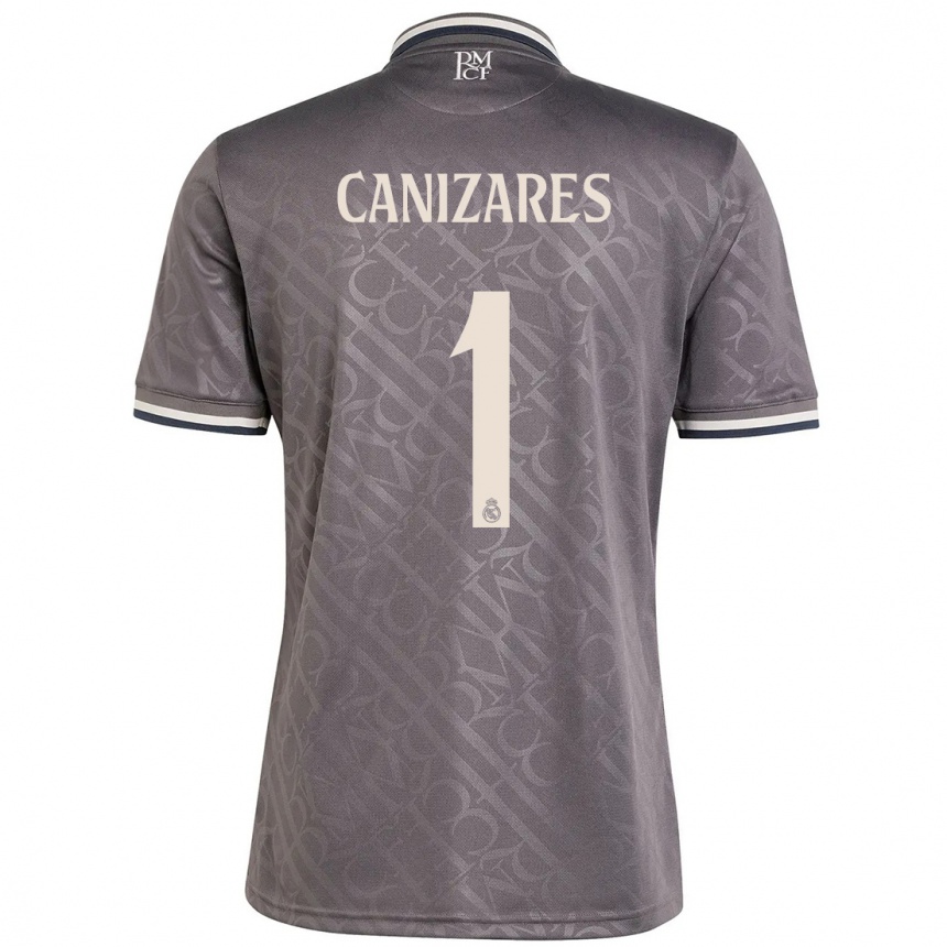 Kids Football Lucas Cañizares #1 Charcoal Third Jersey 2024/25 T-Shirt Canada