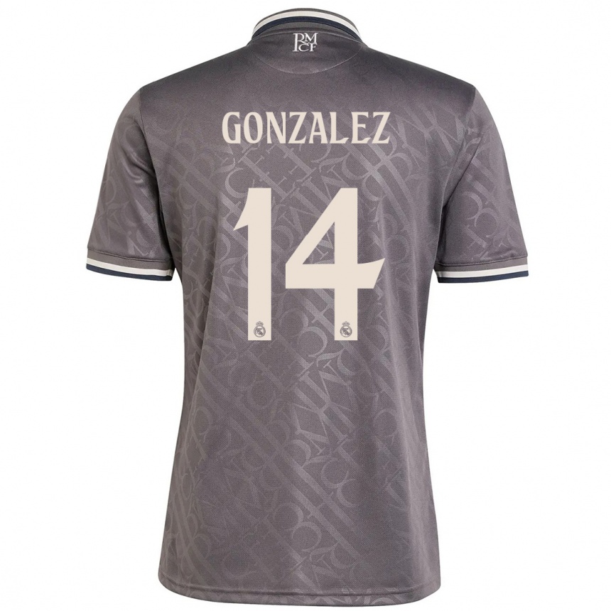 Kids Football David González #14 Charcoal Third Jersey 2024/25 T-Shirt Canada