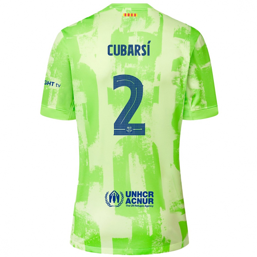 Enfant Football Maillot Pau Cubarsí #2 Citron Vert Troisieme 2024/25 Canada