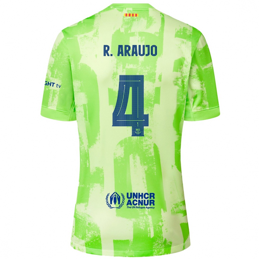 Enfant Football Maillot Ronald Araujo #4 Citron Vert Troisieme 2024/25 Canada