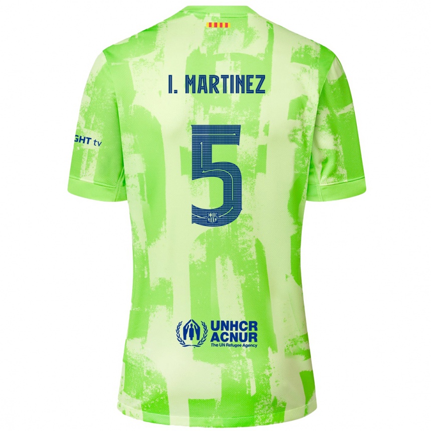 Kids Football Iñigo Martínez #5 Lime Third Jersey 2024/25 T-Shirt Canada