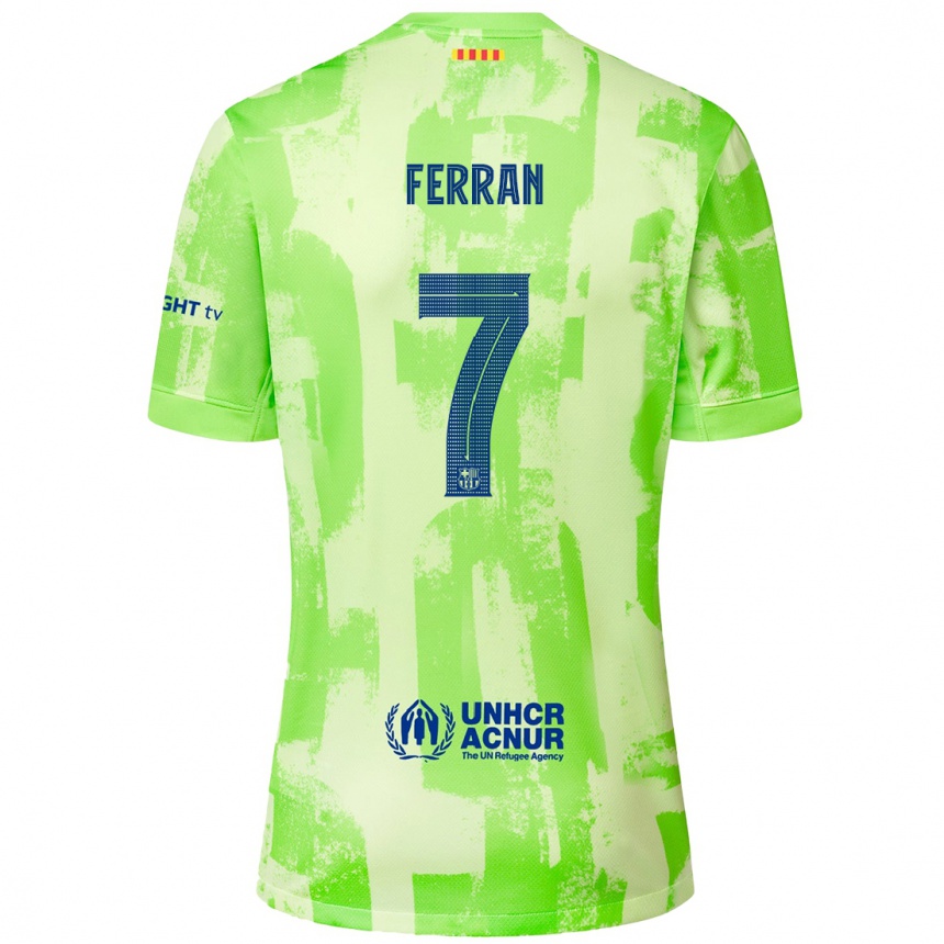 Enfant Football Maillot Ferran Torres #7 Citron Vert Troisieme 2024/25 Canada