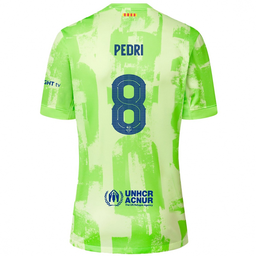 Enfant Football Maillot Pedri #8 Citron Vert Troisieme 2024/25 Canada