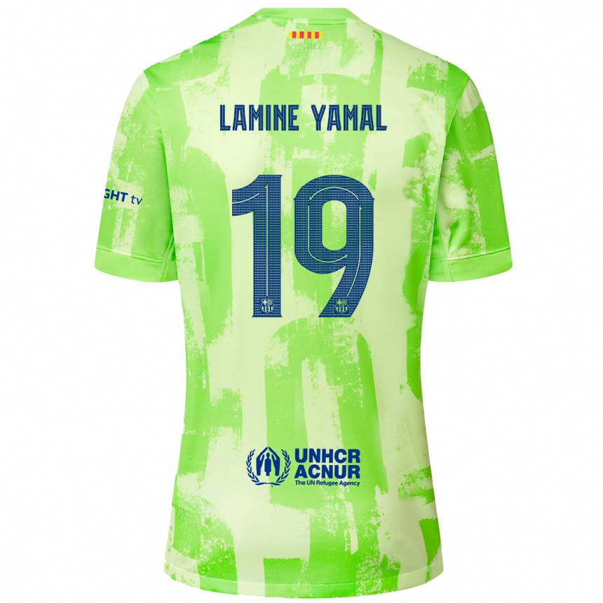 Enfant Football Maillot Lamine Yamal #19 Citron Vert Troisieme 2024/25 Canada