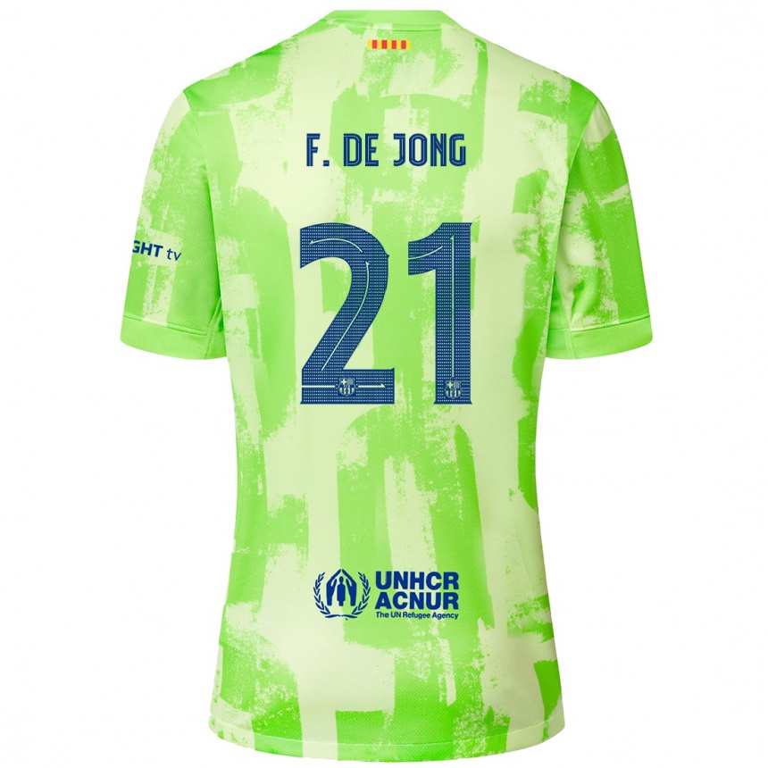 Enfant Football Maillot Frenkie De Jong #21 Citron Vert Troisieme 2024/25 Canada