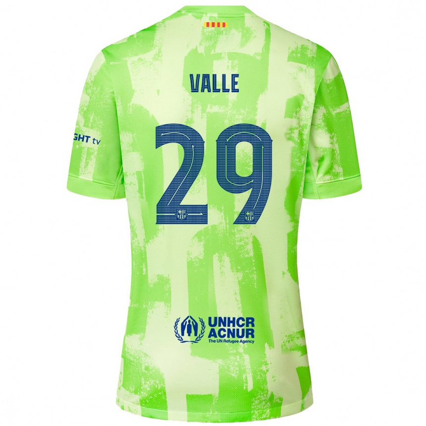 Kids Football Álex Valle #29 Lime Third Jersey 2024/25 T-Shirt Canada