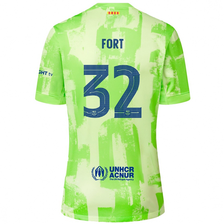 Kids Football Héctor Fort #32 Lime Third Jersey 2024/25 T-Shirt Canada