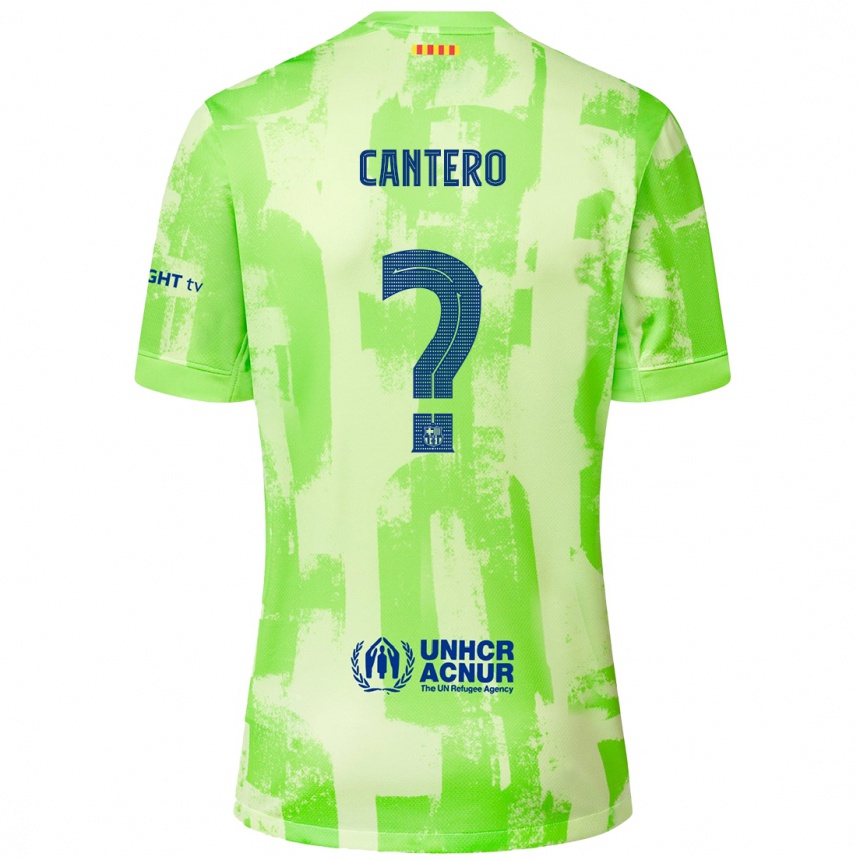 Kids Football Rubén Cantero #0 Lime Third Jersey 2024/25 T-Shirt Canada