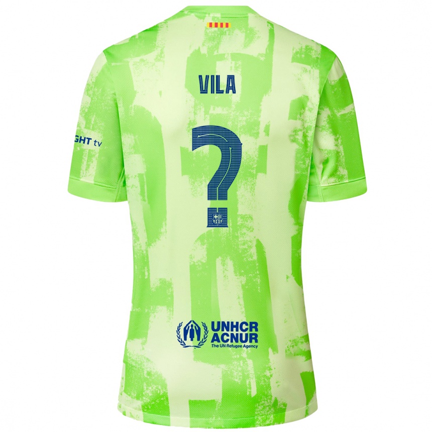 Kids Football Manu Vila #0 Lime Third Jersey 2024/25 T-Shirt Canada