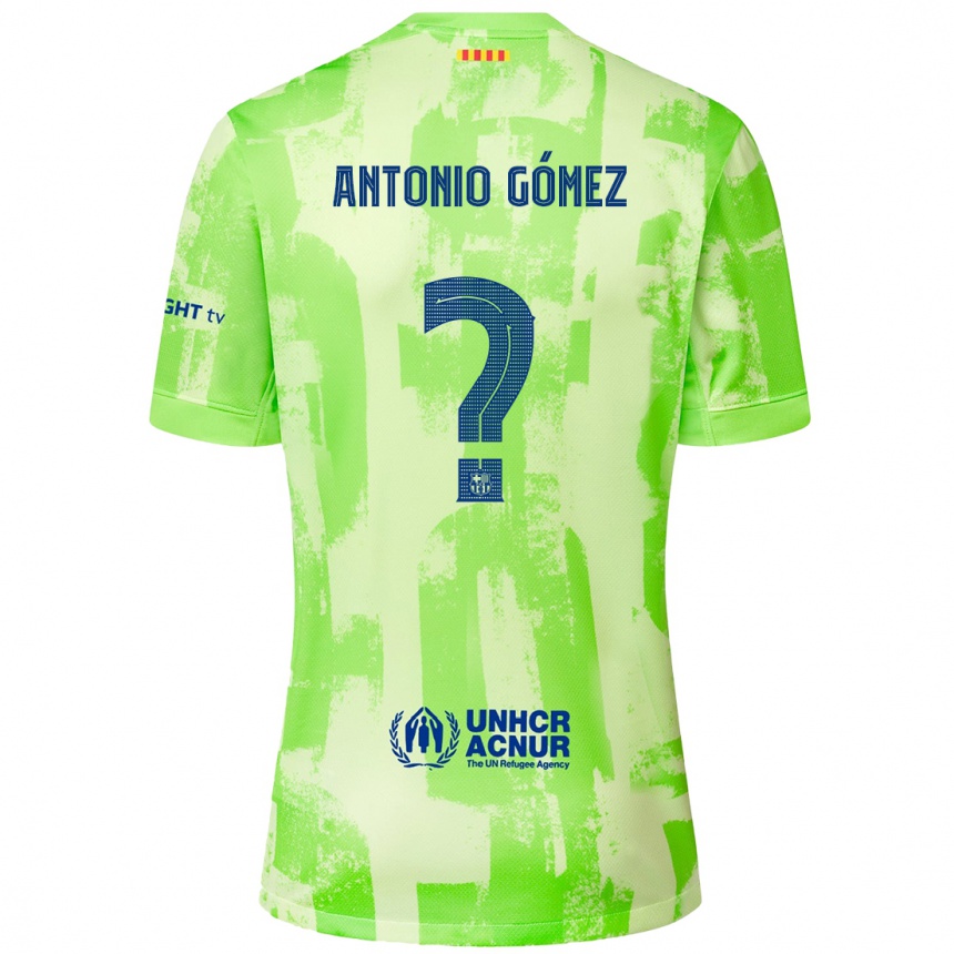 Kids Football Antonio Gómez #0 Lime Third Jersey 2024/25 T-Shirt Canada