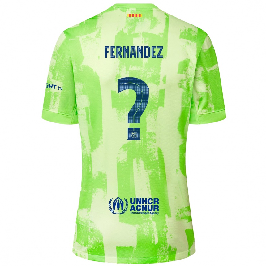 Kids Football Pedro Fernández #0 Lime Third Jersey 2024/25 T-Shirt Canada