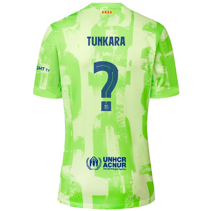 Kids Football Ebrima Tunkara #0 Lime Third Jersey 2024/25 T-Shirt Canada