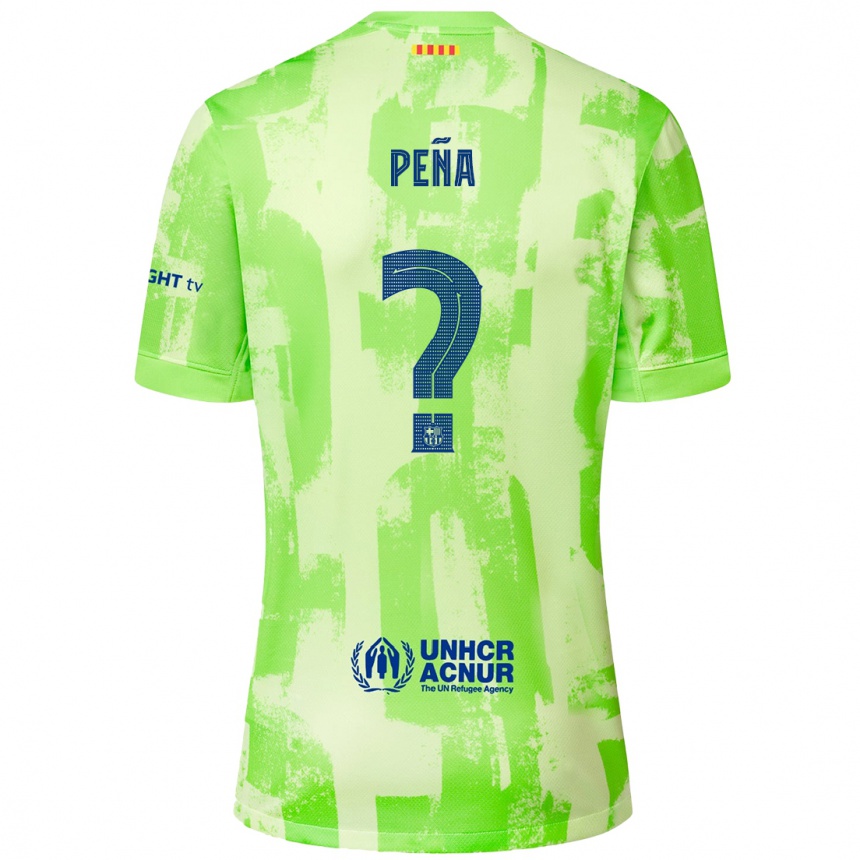 Kids Football Pablo Peña #0 Lime Third Jersey 2024/25 T-Shirt Canada