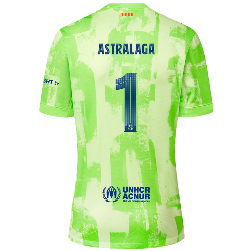 Enfant Football Maillot Ander Astralaga #1 Citron Vert Troisieme 2024/25 Canada