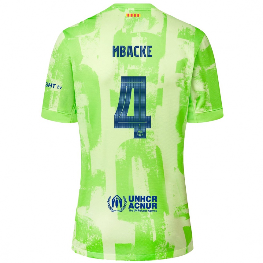 Kids Football Mamadou Mbacke #4 Lime Third Jersey 2024/25 T-Shirt Canada