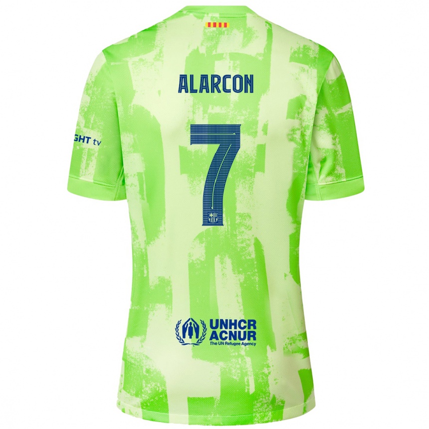 Kids Football Angel Alarcon #7 Lime Third Jersey 2024/25 T-Shirt Canada