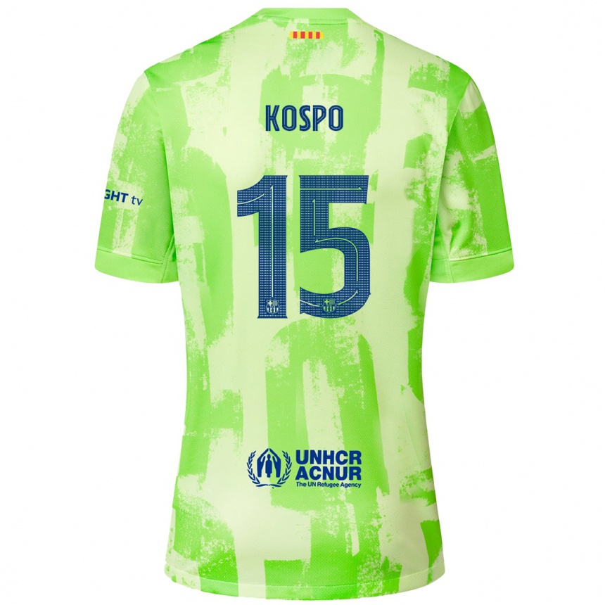 Kids Football Eman Kospo #15 Lime Third Jersey 2024/25 T-Shirt Canada